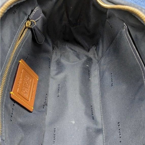 Authentic Coach Quilted Denim Leather Trim Dreamer Satchel - Picture 6 of 9